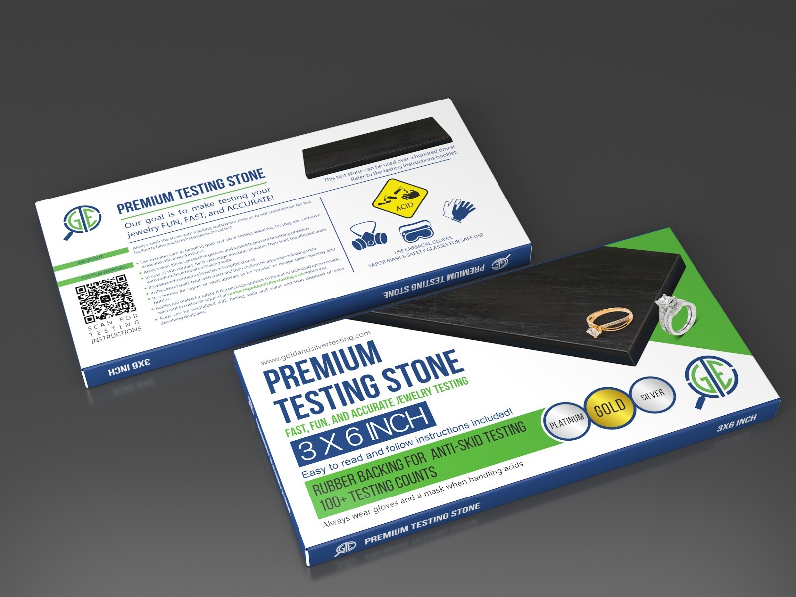JSP Gold Silver Jewelry Testing Acid 10K 14K 18K 22K 24K PLATINUM TEST STONE KIT