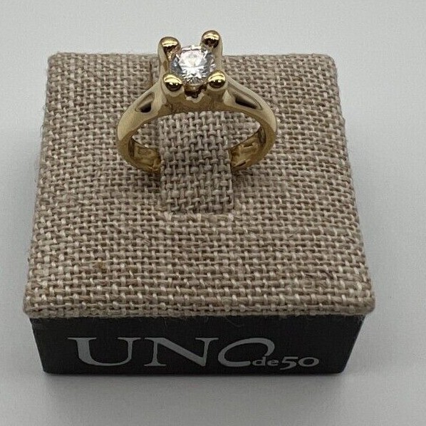 NEW Uno de 50 COSMOS Ring Gold Plated Clear Crystal *MULTIPLE SIZES*