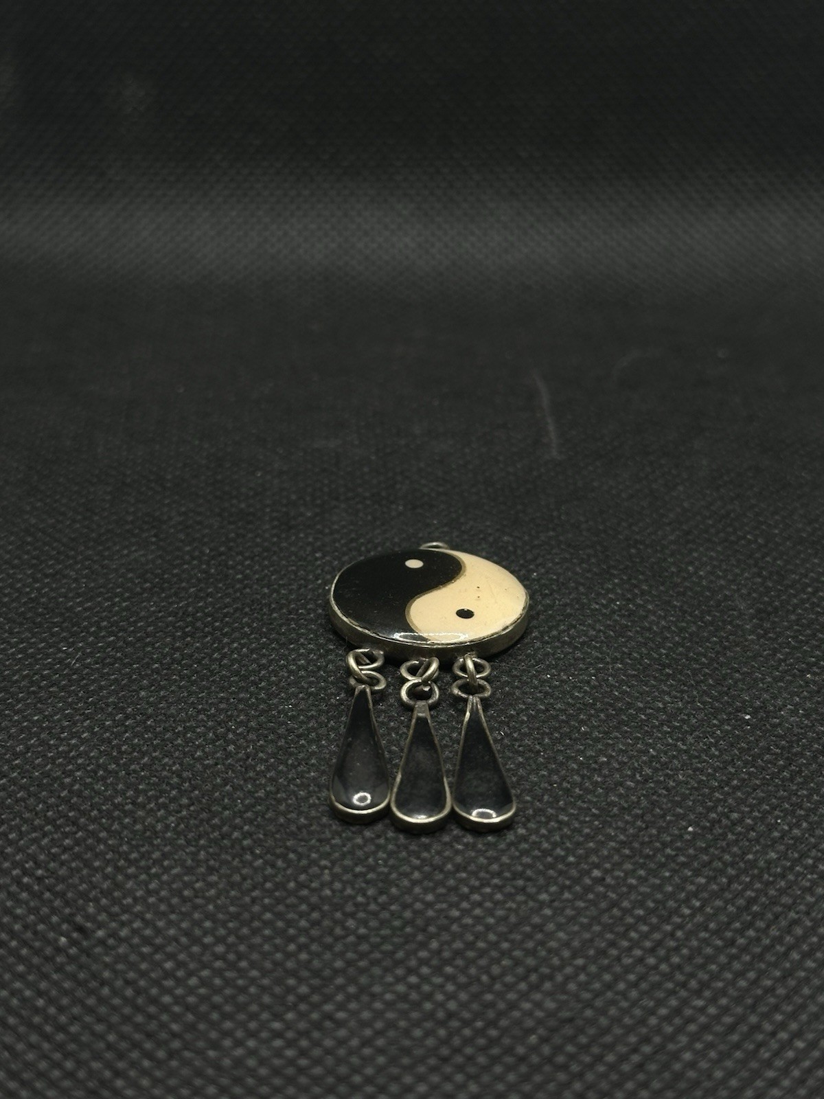 Vintage Enamel Yin/Yang Symbol -Duality, Polarity, Balance & Harmony Pendant