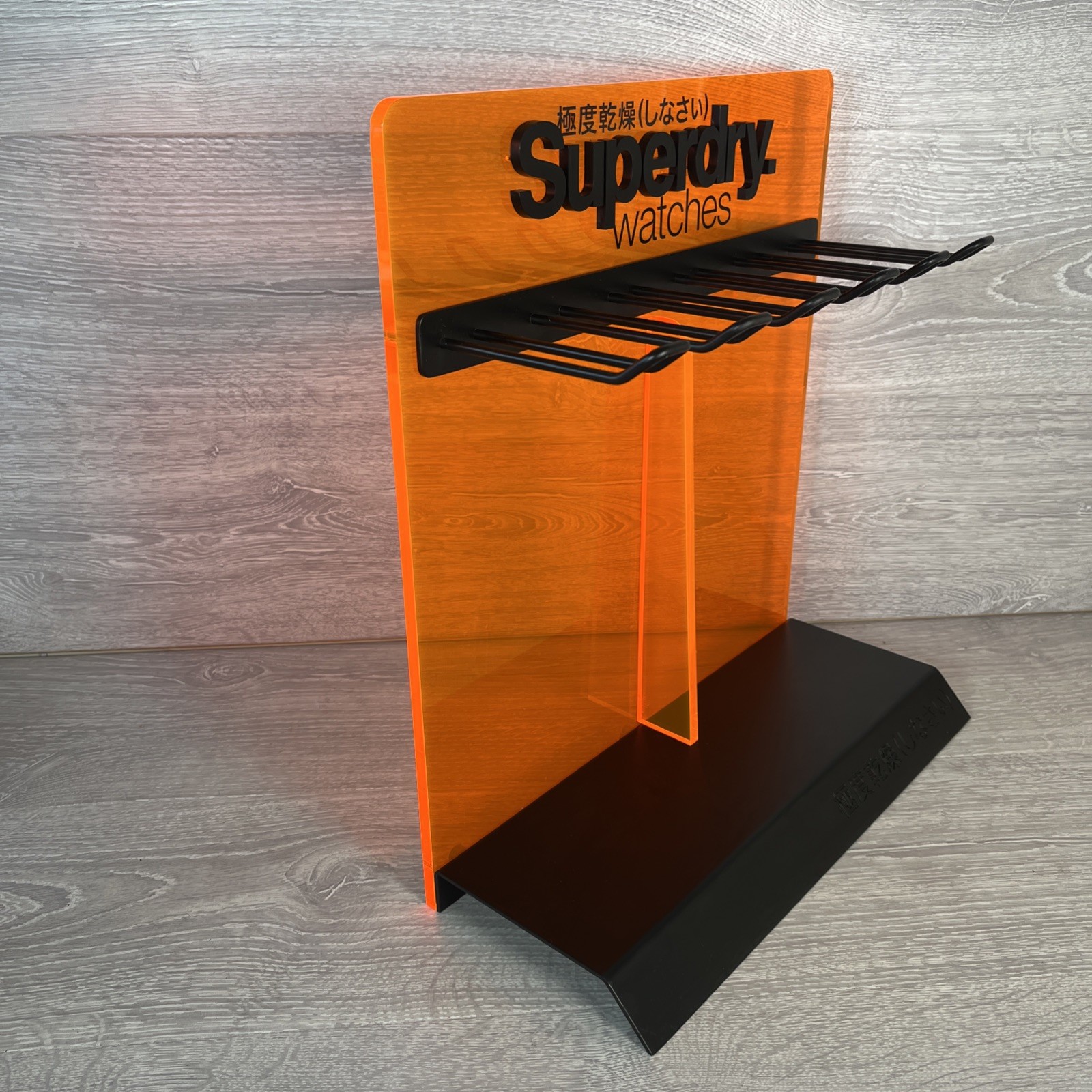 Superdry Watches Promotional Display Countertop Stand Promo Rare Shop Orange
