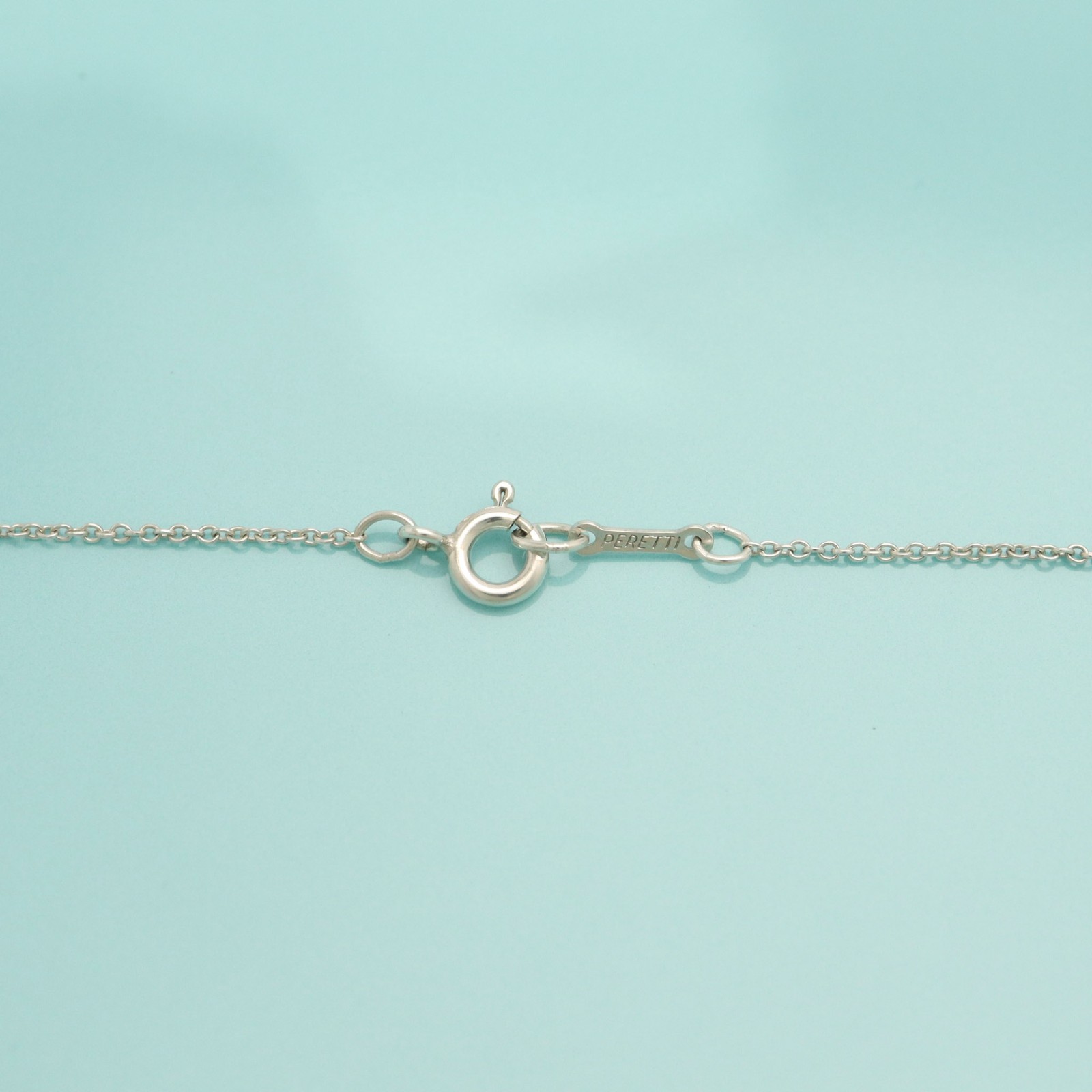 Tiffany & Co. Elsa Peretti Large 19mm Bean Pendant Necklace 17.7″ Silver 925