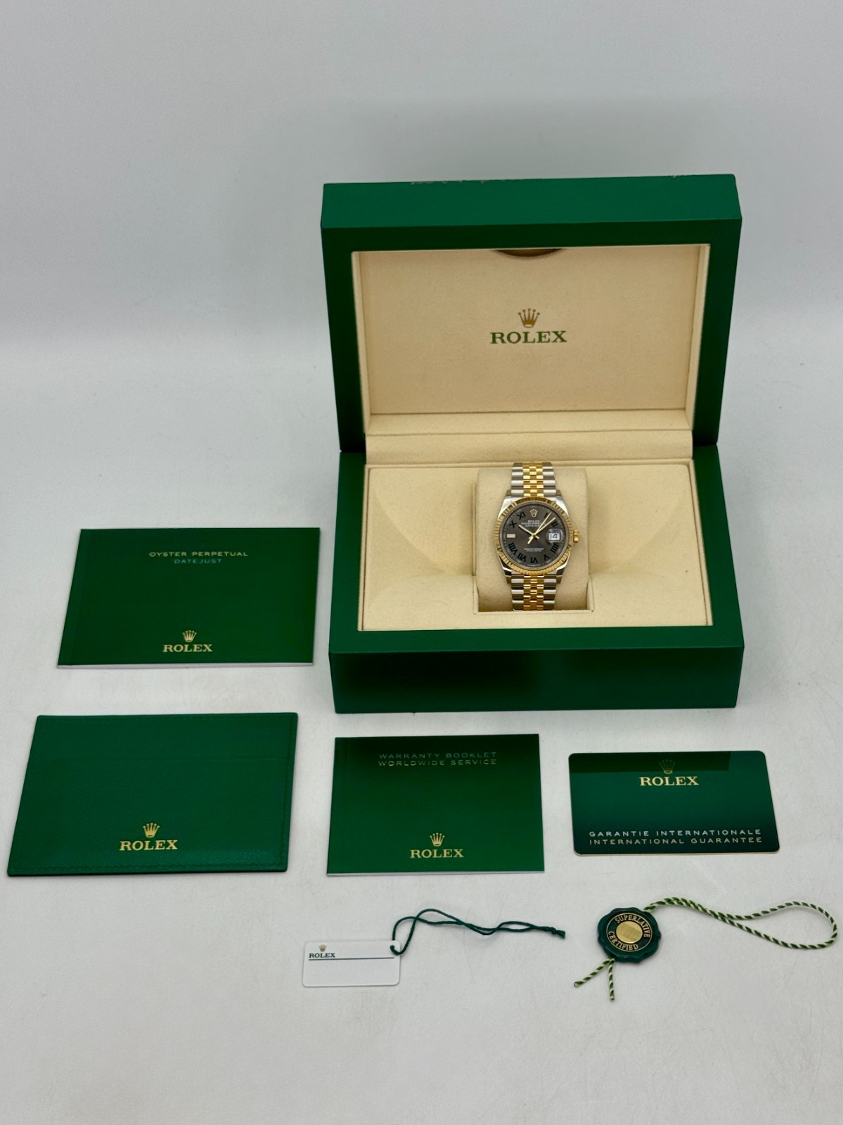 2022 Rolex Datejust 36mm 126233 Two-Tone Jubilee Wimbledon Dial
