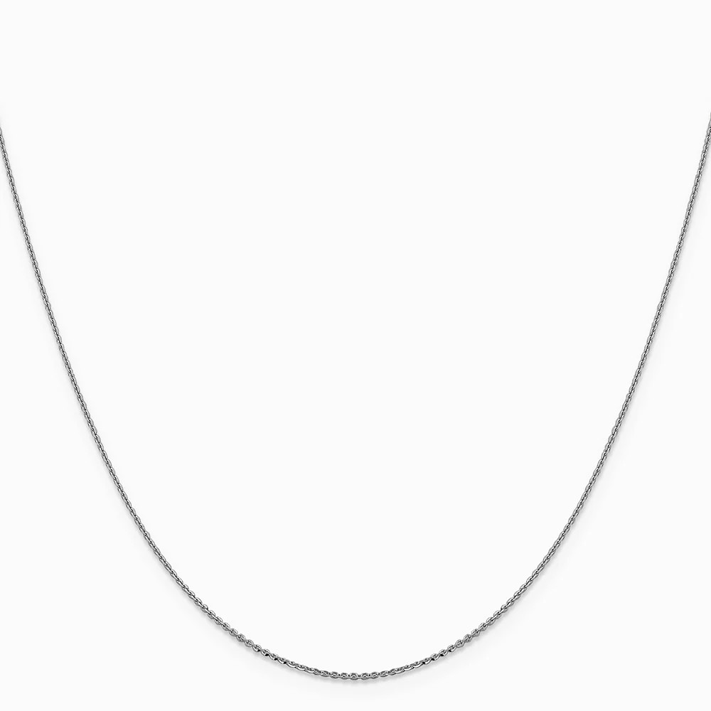 14K White Gold 1.0 Mm Diamond-Cut Cable Chain Necklace 16″-24″
