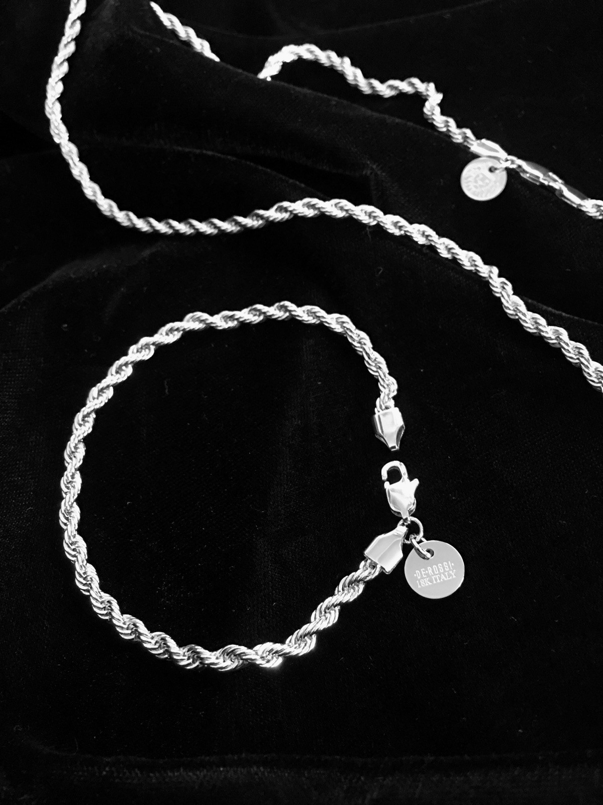 18K WHITE GOLD Men Women 4MM ROPE CHAIN 30” MADE IN ITALY *LIFETIME WARRANTY*