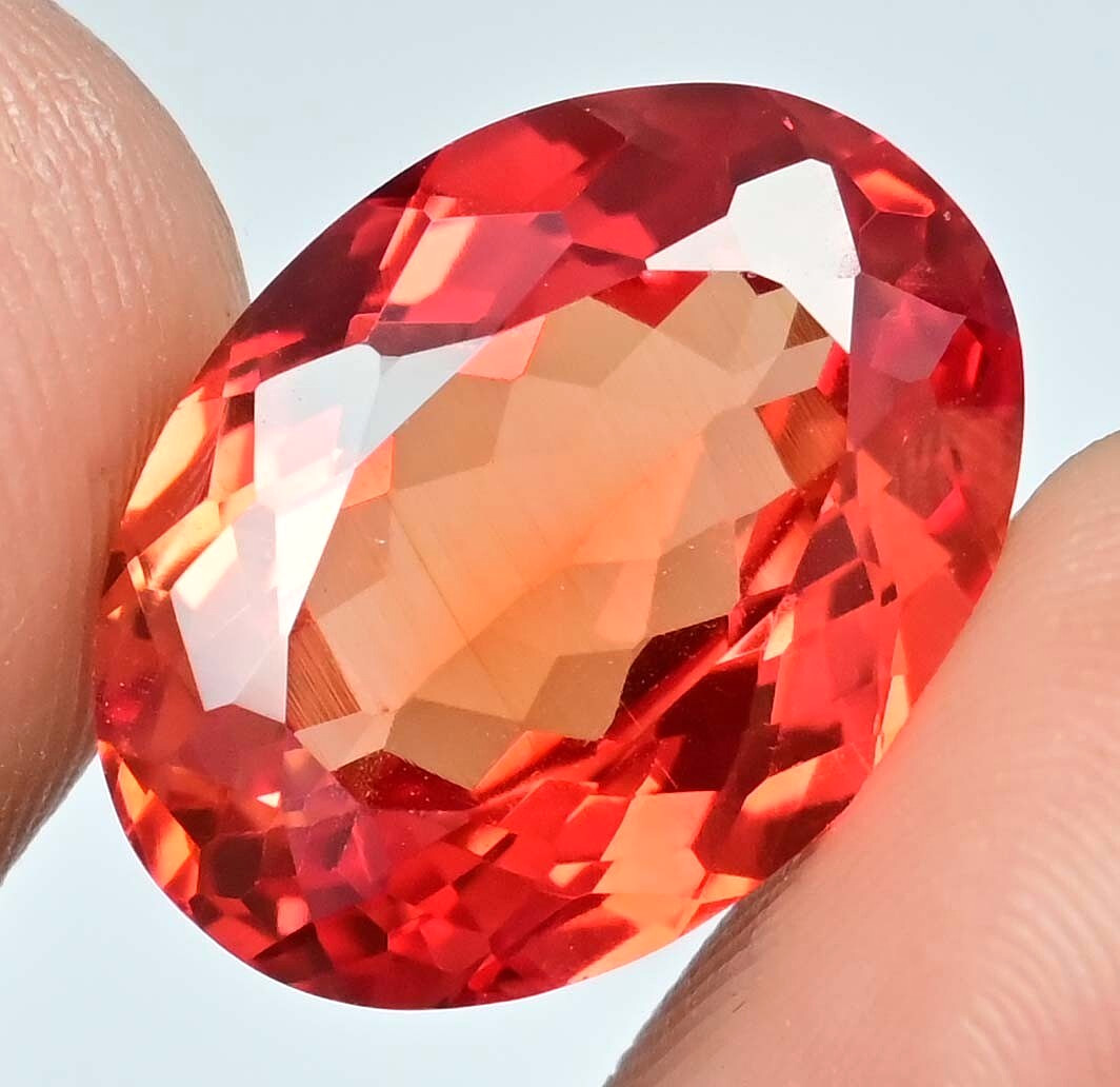 Natural Imperial Topaz 16.60 Ct Excellent Oval Certified Flawless Loose Gemstone