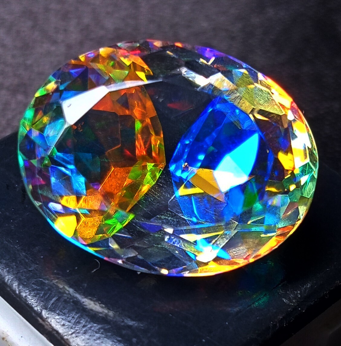 Flawless 23 Ct+ Loose Gemstone Natural Rainbow Mystic Topaz EGL Certified Oval