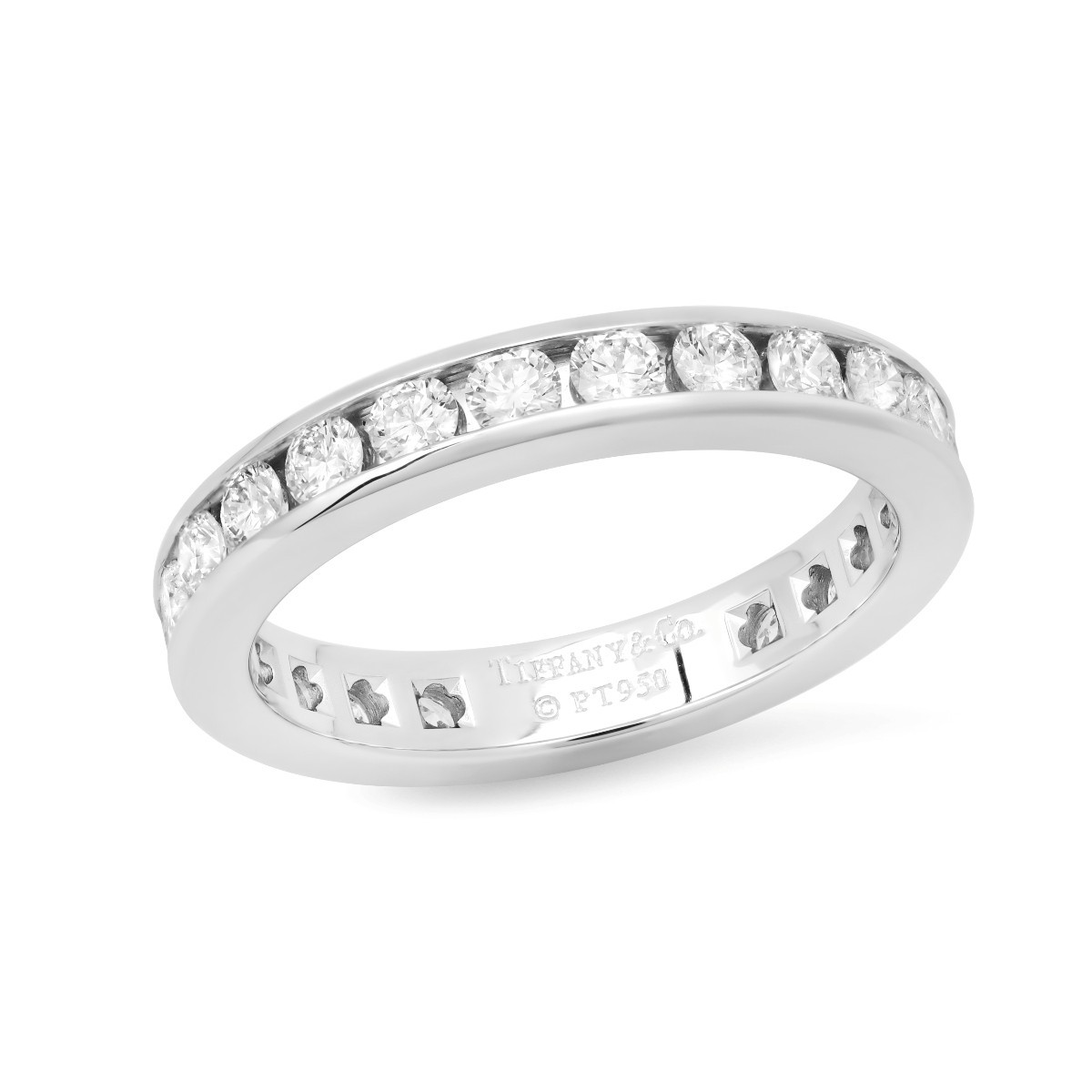 TIFFANY & Co. Platinum 3mm Full Circle Diamond Wedding Band Ring 4.5 $8,100