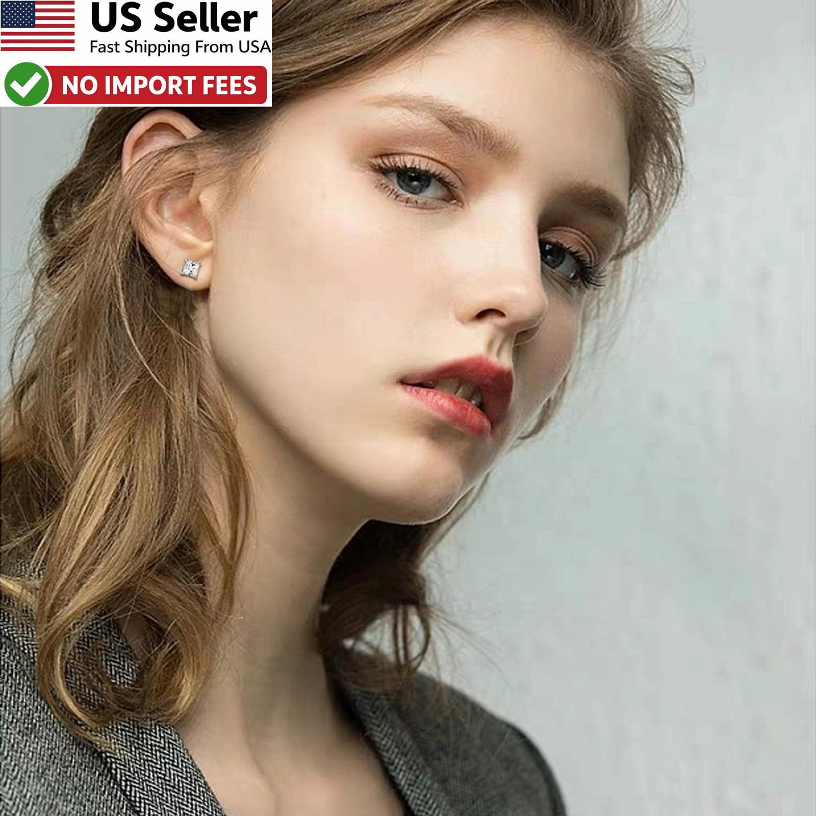 NEWITIN 6 Pairs Stainless Steel Magnetic Stud Earrings for Black Gold Silver