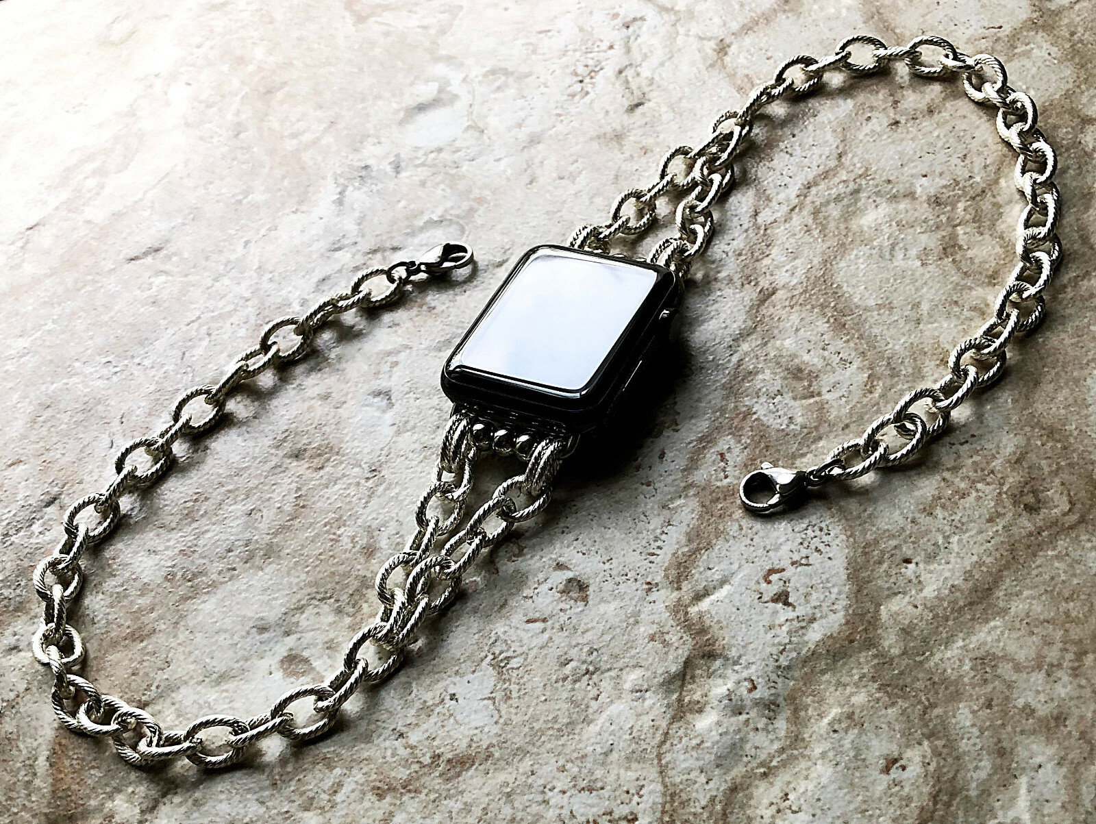 Twisted Wire Pattern Chain Link Band Apple Watch Ultra 3 2 1, 11 10 SE 3 Series