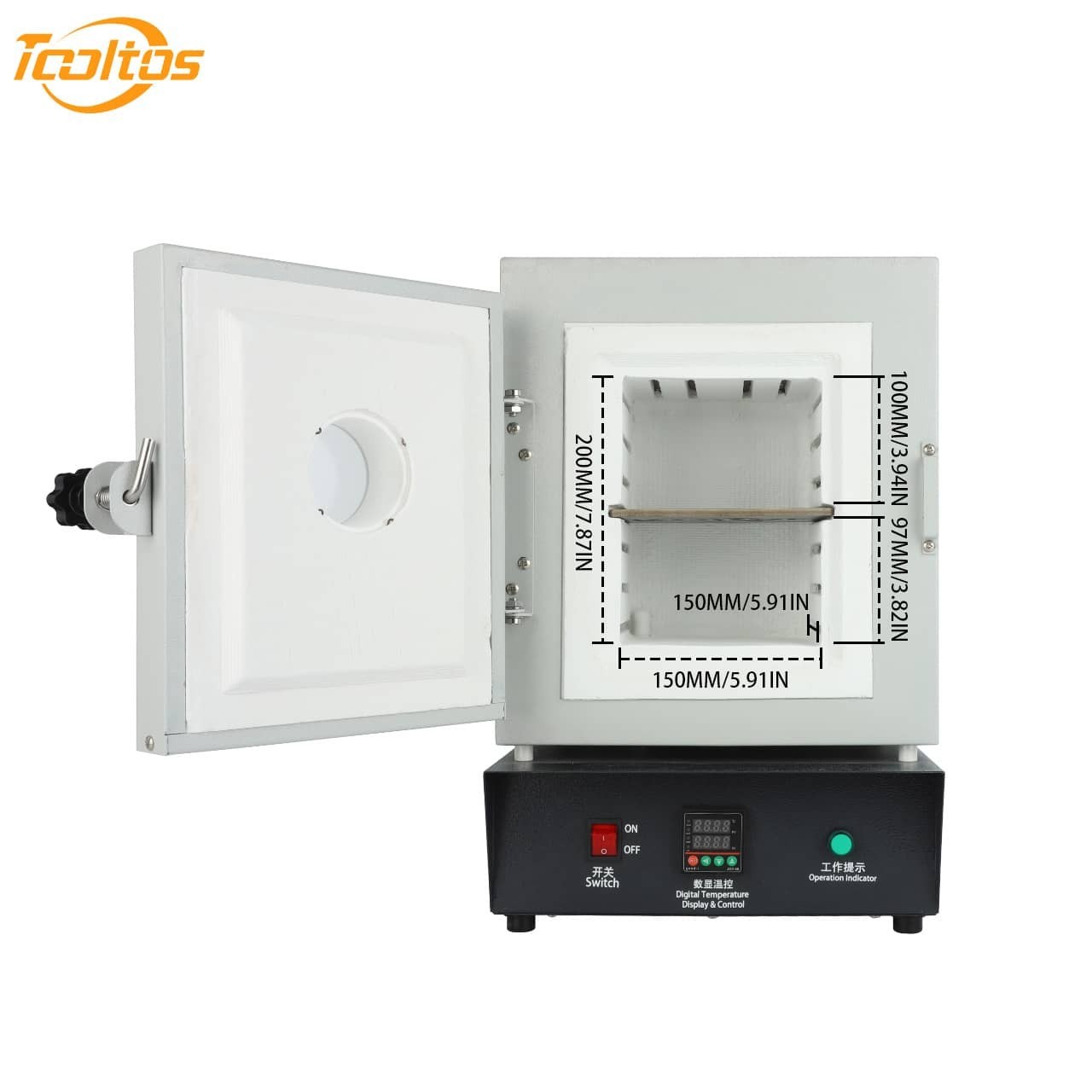 TOOLTOS Dual-Layer Burnout Furnace for Jewelry Casting with Observation Window