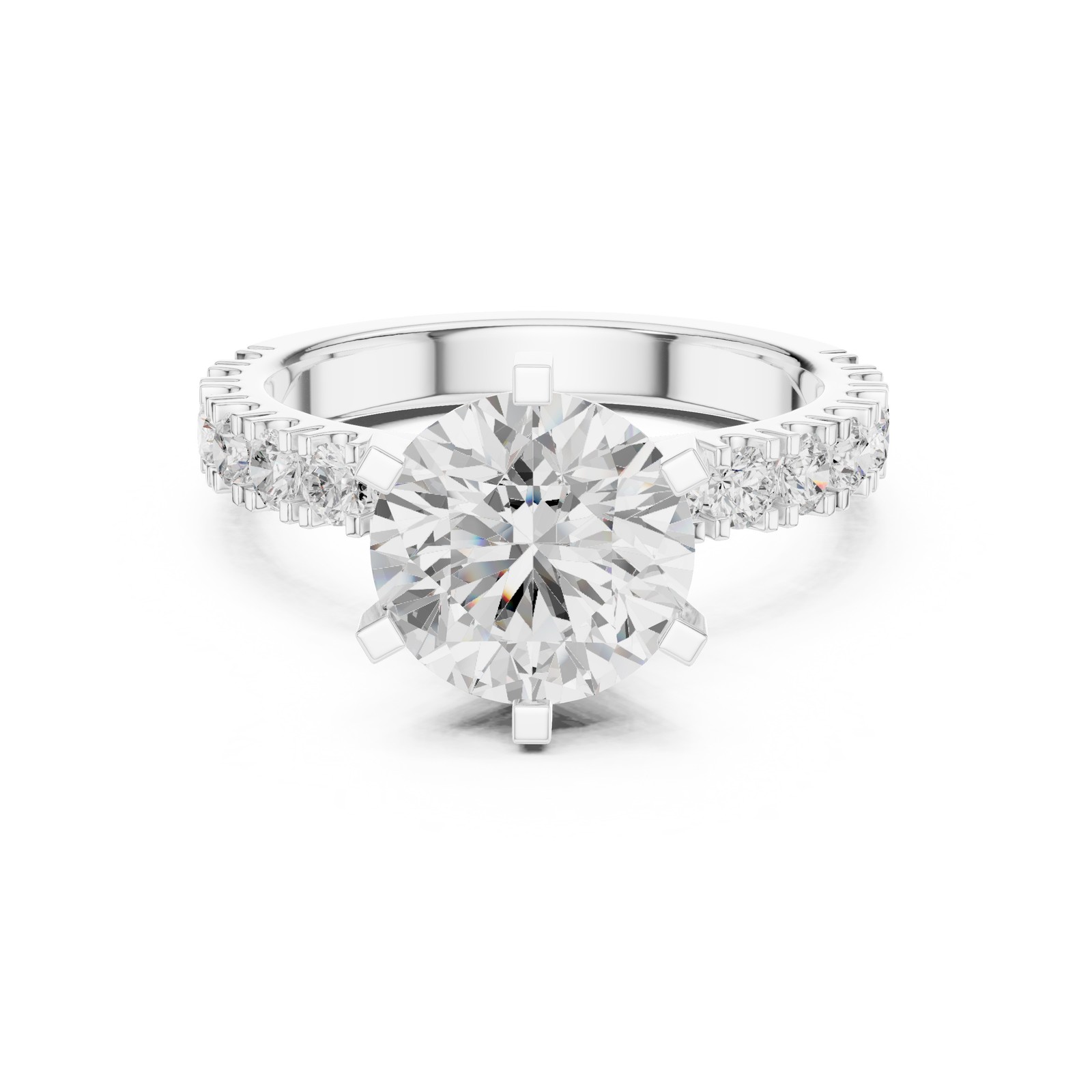 Certified 3 Ct Round Lab Grown Diamond Wedding Engagement Ring 14k Gold Over