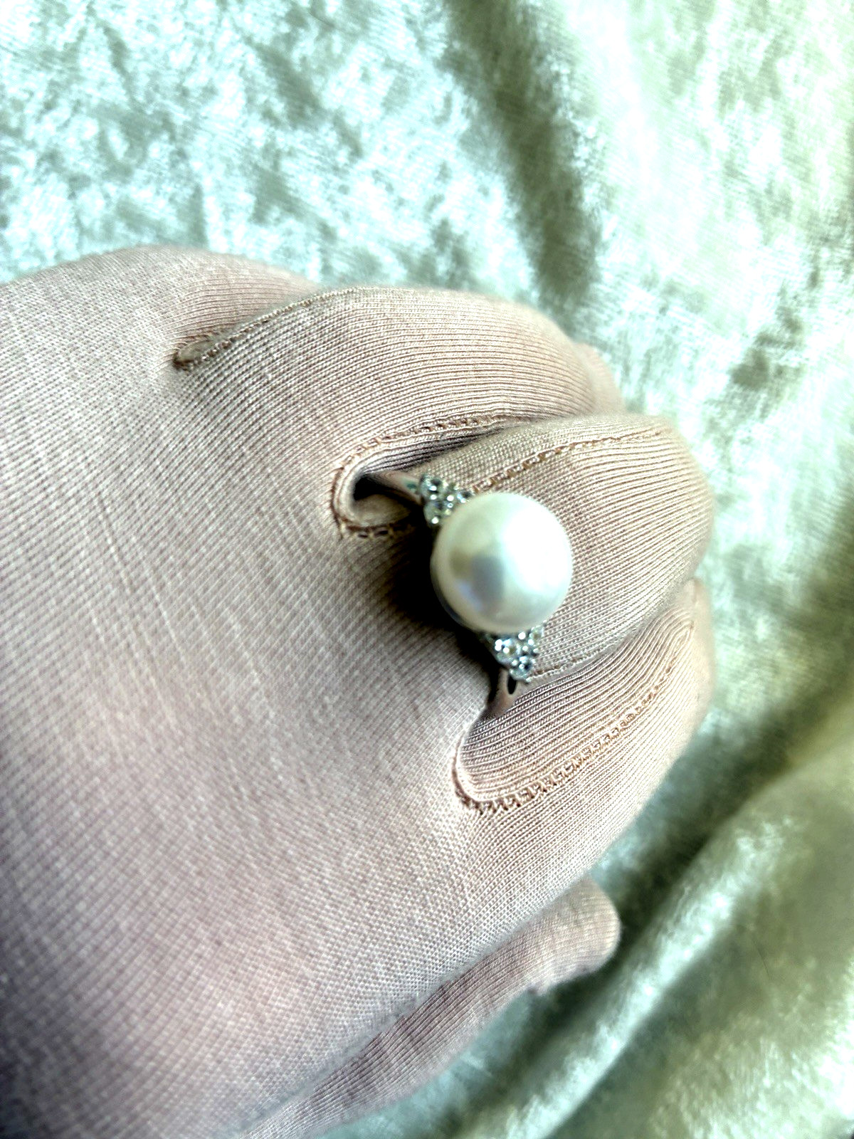 HONORA CULTURED PEARL WITH DIAMONIQUE CZ GEMSTONE RING, SIZE 11 (M5059-62)