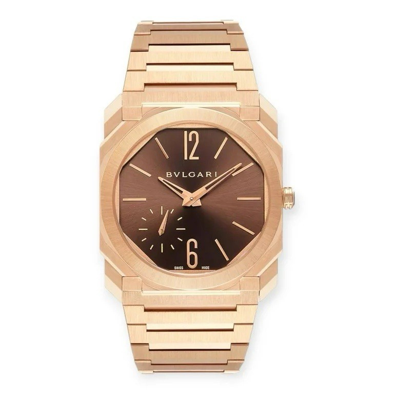 Bvlgari Octo Rose Gold 40mm Brown Dial Manual Wind Swiss Made Box/Booklet