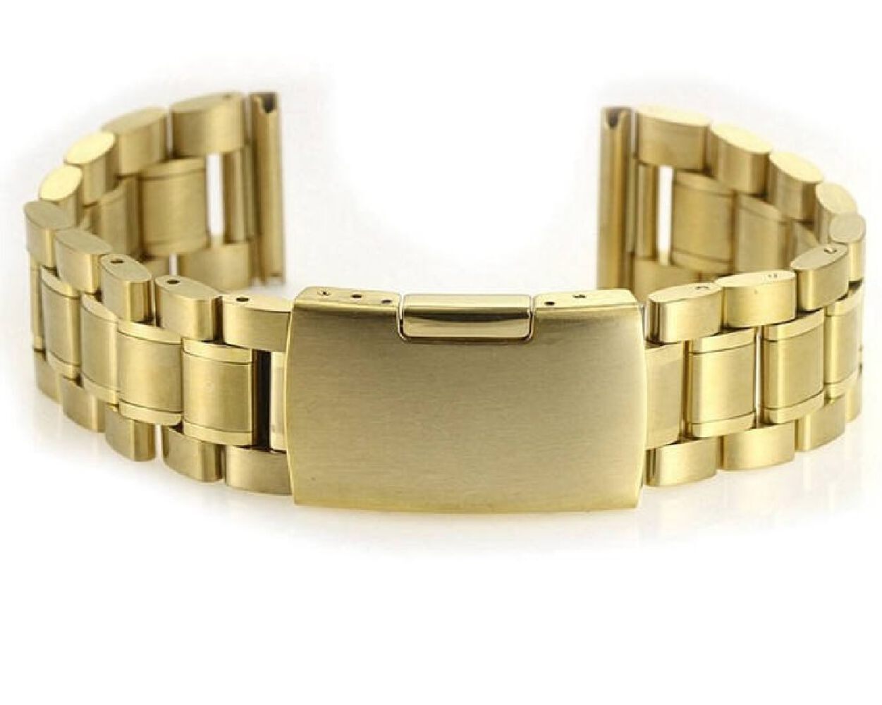 Stainless Steel Metal Bracelet 19mm 21mm 23mm 26mm Gold Tone Watch Band #5017