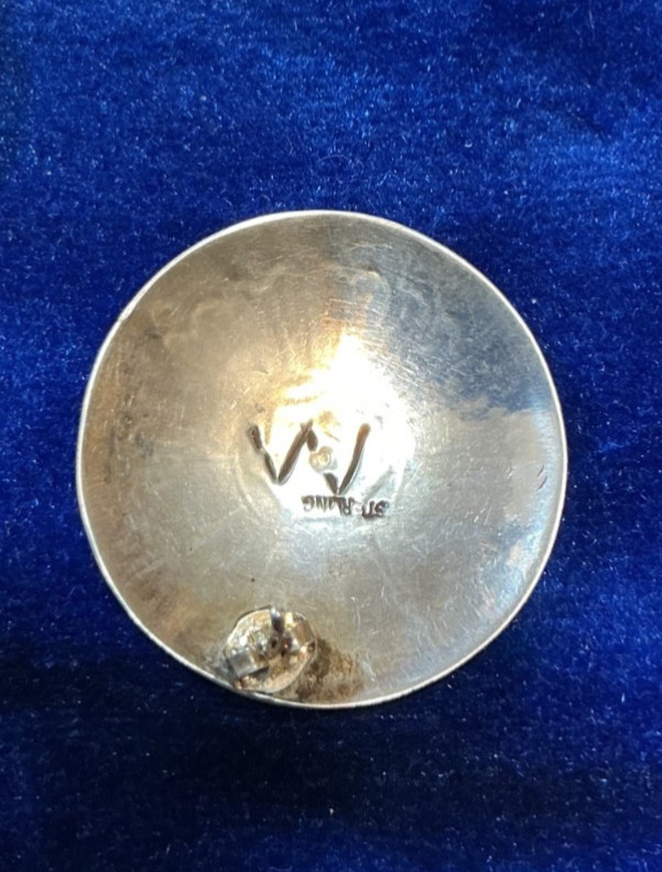 VINTAGE STERLING SOUTHWEST N. A. ROUND EARRINGS