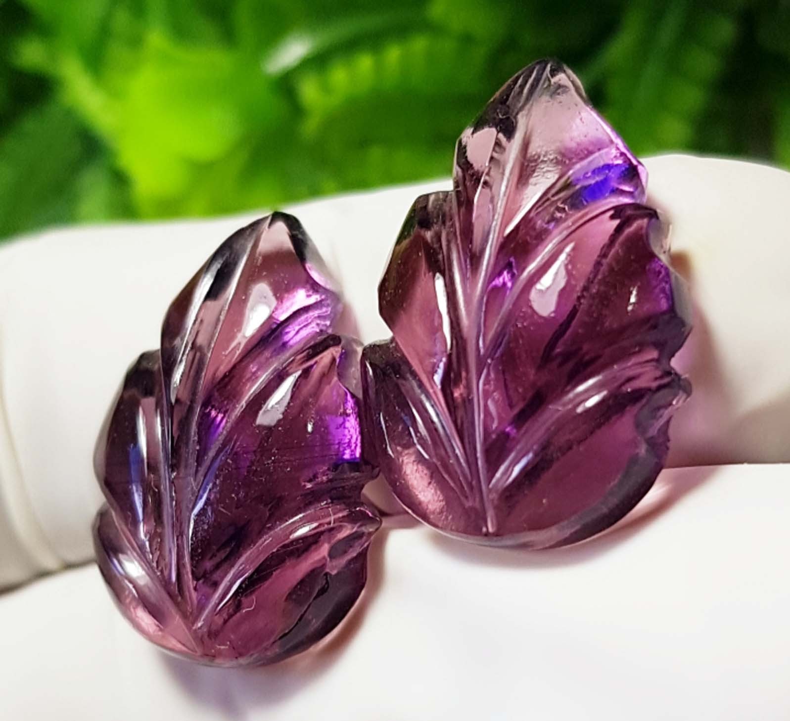 26 Ct Tourmaline, Color Carving Cut 2Pc pendant Size AAA+++ Top One 15x26x6mm