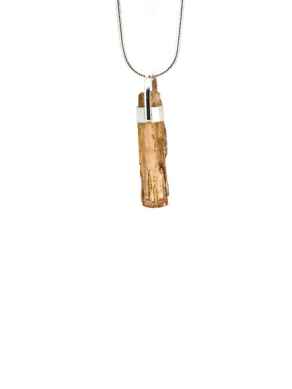 Imperial Topaz Pendant Unisex Unique Shape Father’s Day Gift NOVEMBER BIRTHSTONE