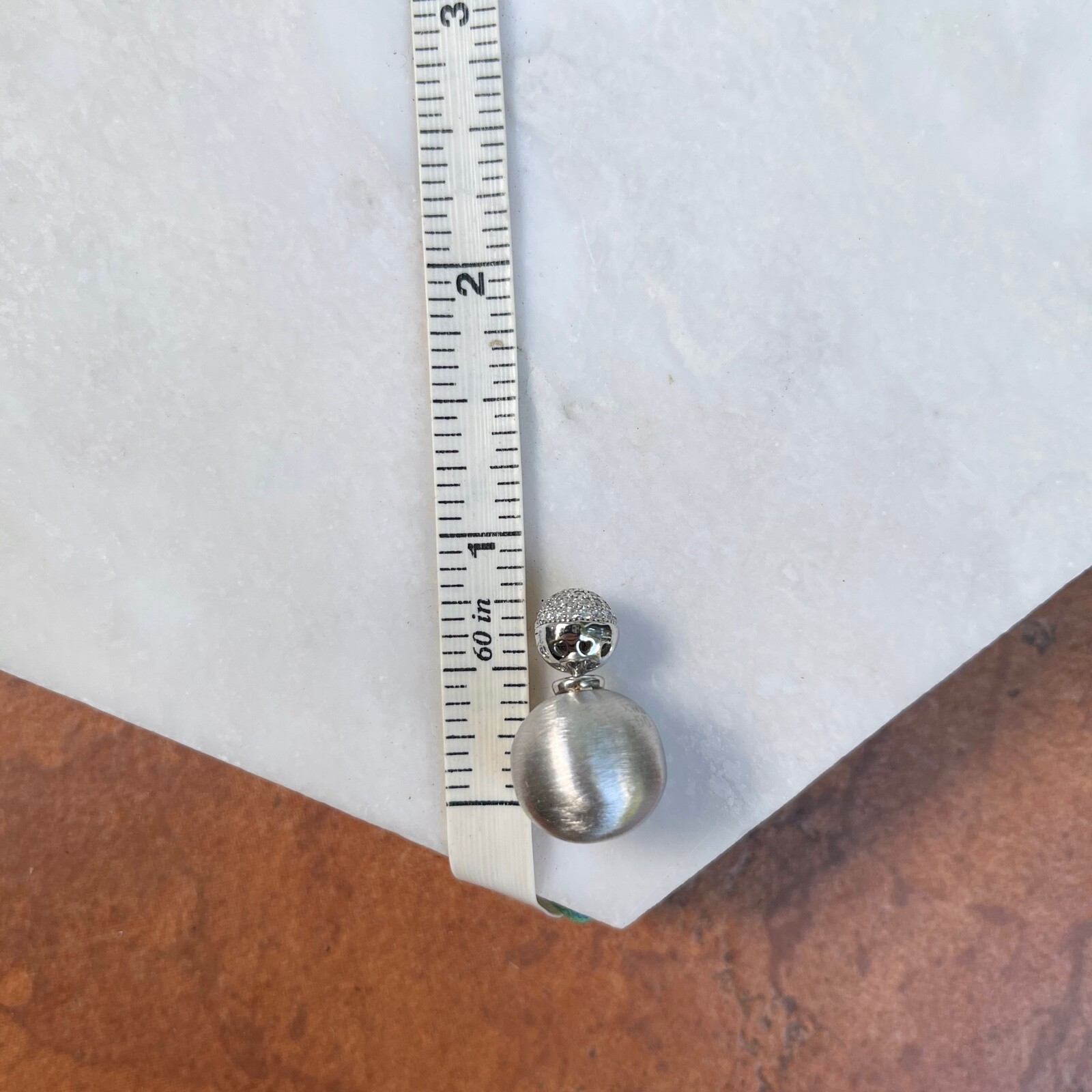 Brushed Sterling Silver Matte Finish + CZ Ball Double-Ended Ball Post Earrings