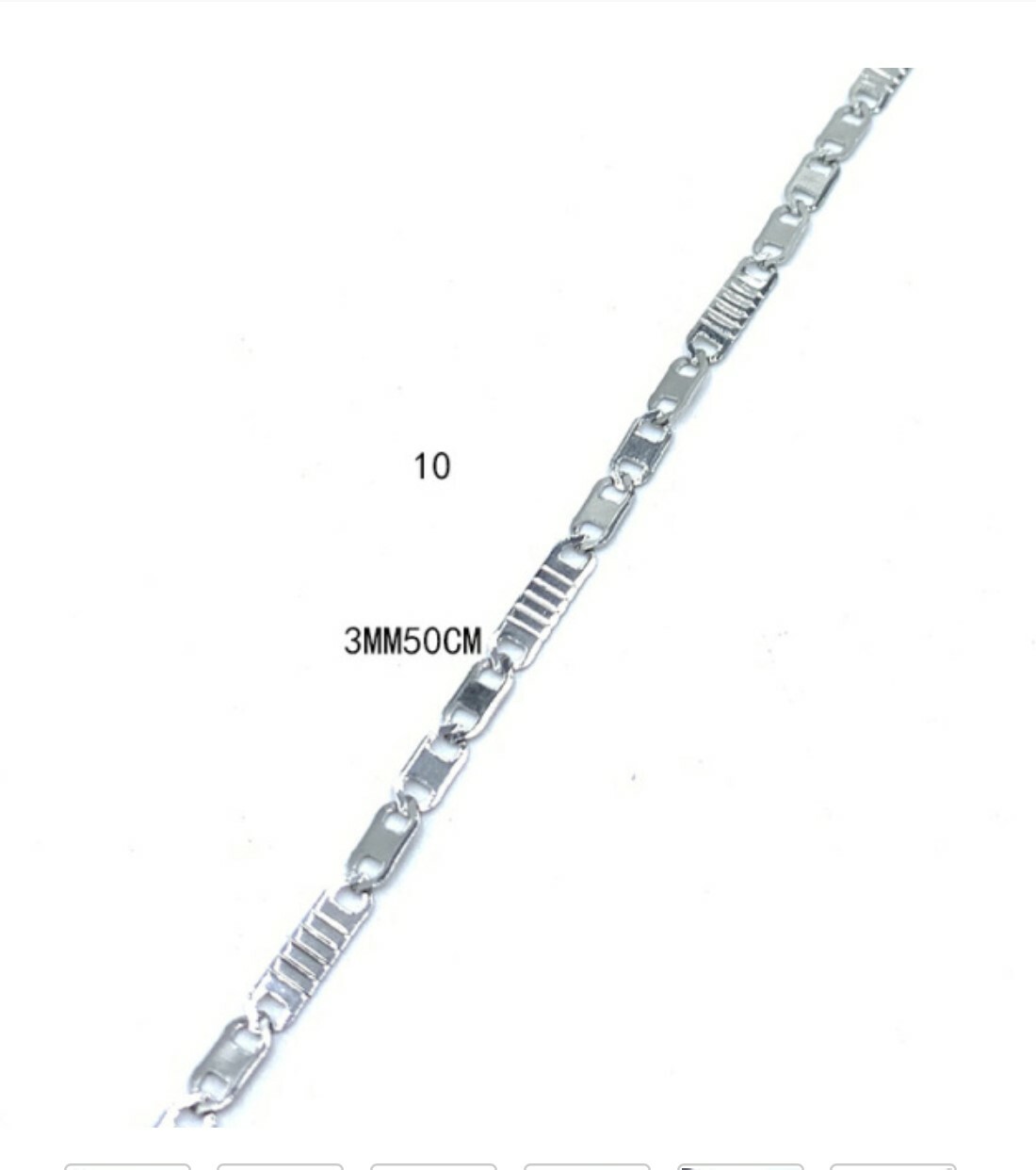 Stainless Steel 19.68 Inch (50 cm) 3 mm Link Neck Chain Necklace