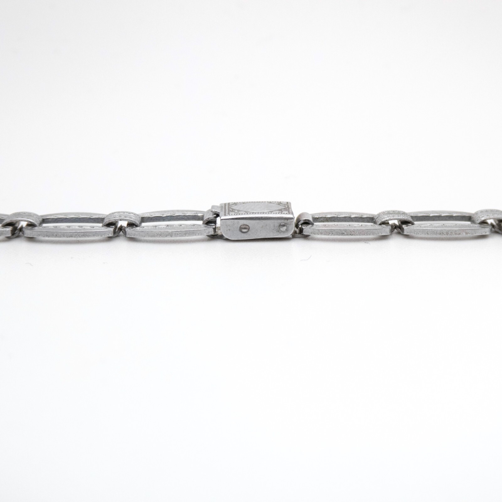 Vintage Klip 10.9 mm silvertone open-link wristwatch bracelet with jewelry clasp