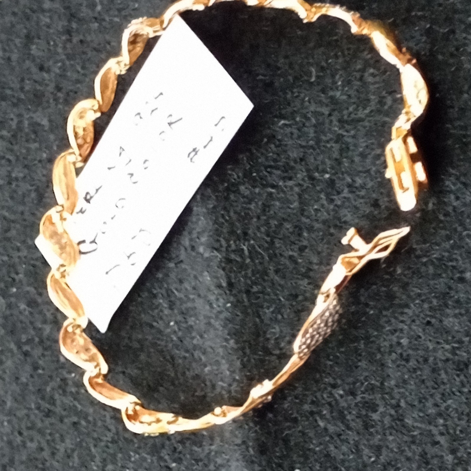 925 Sterling Silver Gold Tone Bracelet W/ Clasp Signed