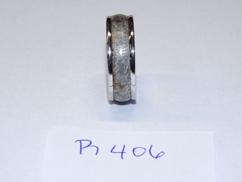 Triton Tungsten Carbide Wedding Ring 8mm Size 10 Silver w/Granite Center. #R406