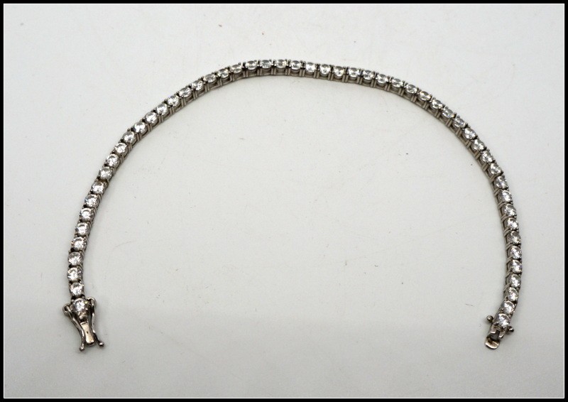 Vintage Fuzion Creations FZN 925 Sterling Silver Cubic Zirconia Tennis Bracelet