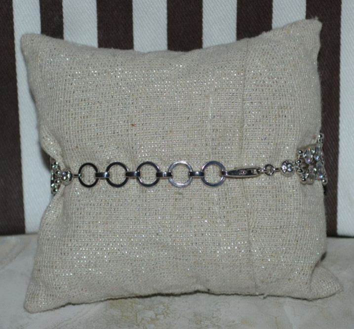 Henri Bendel Crystals Mesh Bracelet Silver