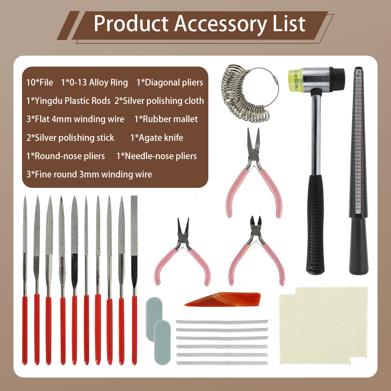 27PCS Jewelry Making Tool Kit Ring Making Set for Jewelry Repair DIY Craft