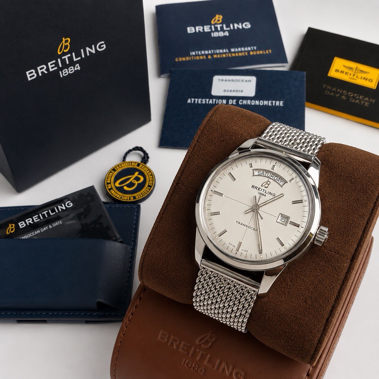 Breitling Transocean Day & Date A45310121G1A1 43mm Automatic Full Set Box Papers