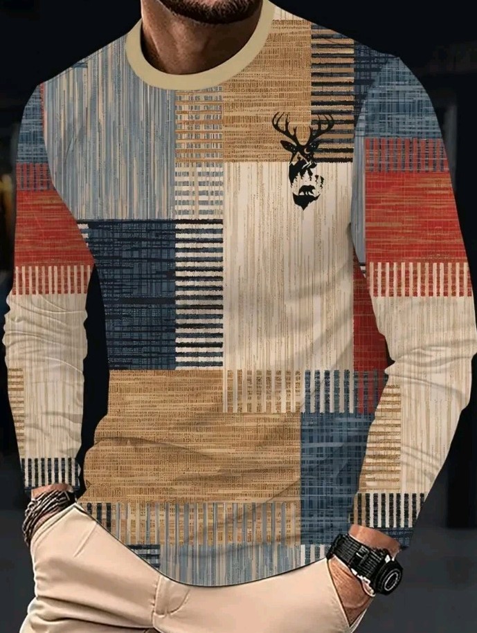 Ugly Christmas Sweater Dreamcatcher Tibet Tribal Jamaican Henley Denim Stitch