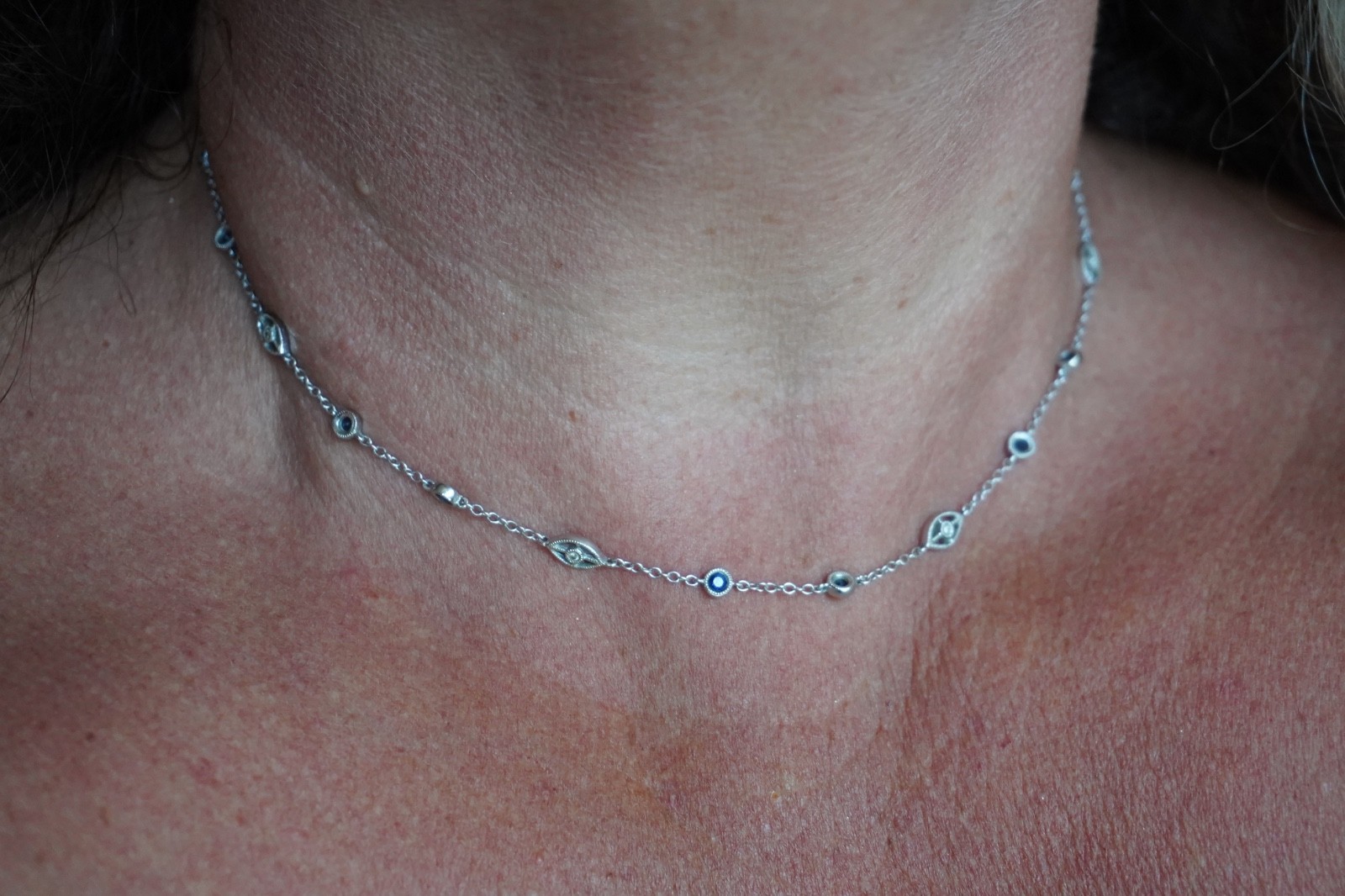 Gabriel & Co. 14K Sapphire & Diamond Chain Necklace