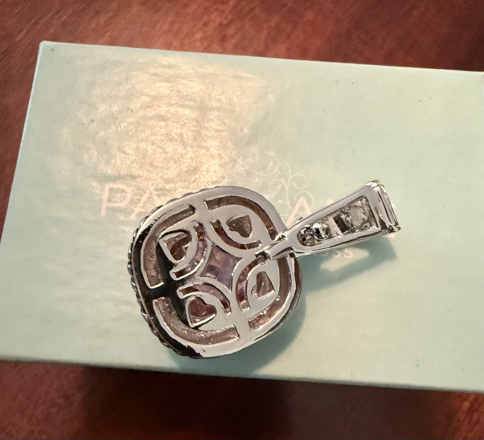 NIB Park Lane Pink Frost Necklace Charm/Enhancer Silver Tone Free Shipping