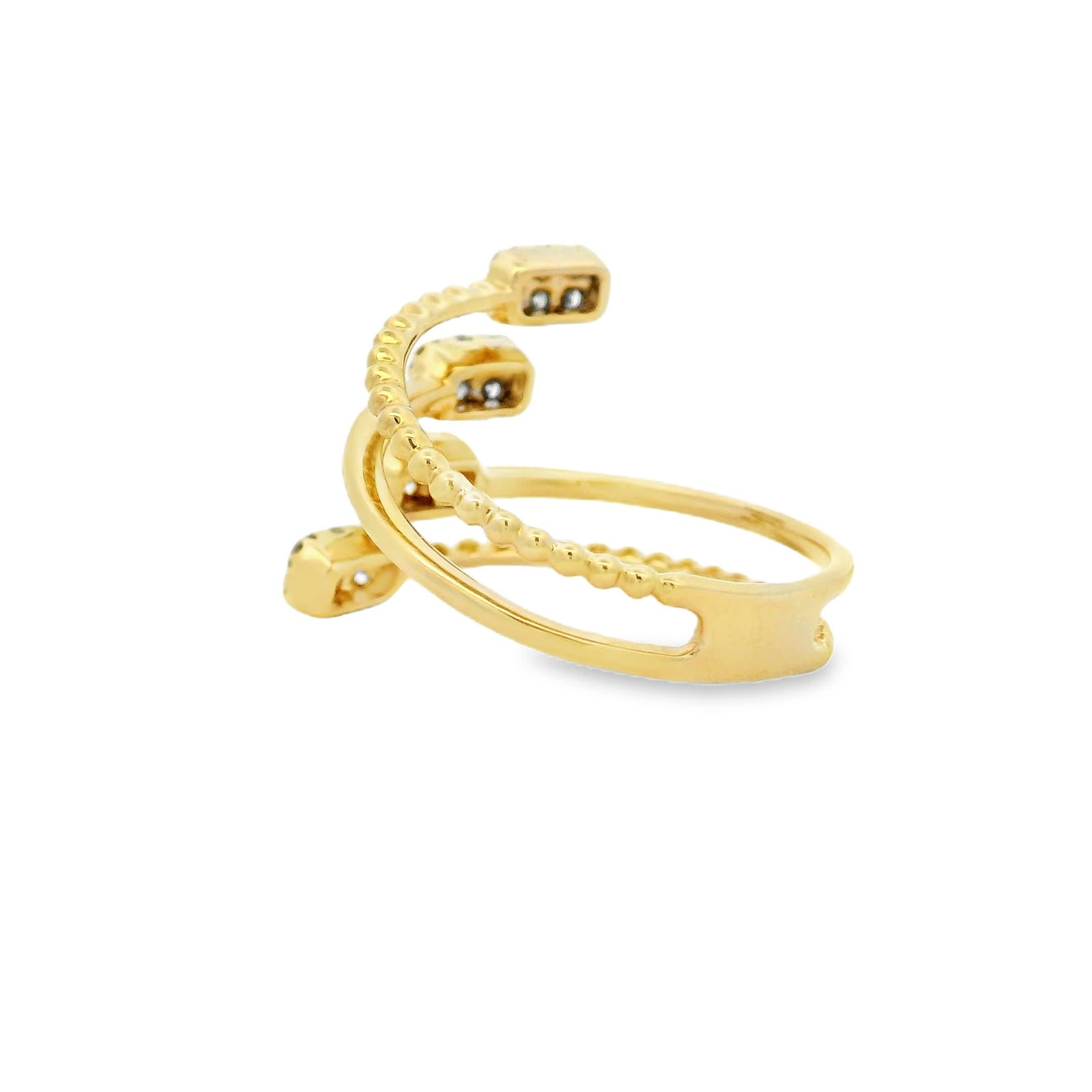 0.36ct Natural 24-Diamond Channel-Set Ring, 14k Yellow Gold, Size 7
