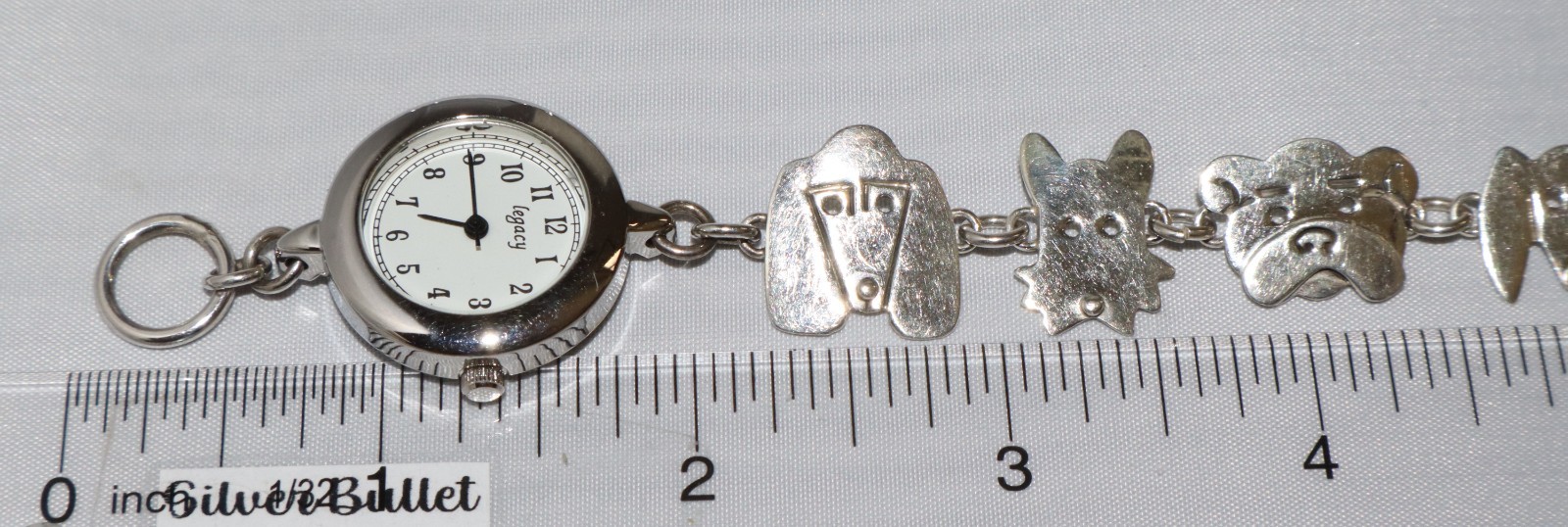 Anne Jane Harvey A&J H Sterling Silver 925 Dog Bracelet watch New Battery
