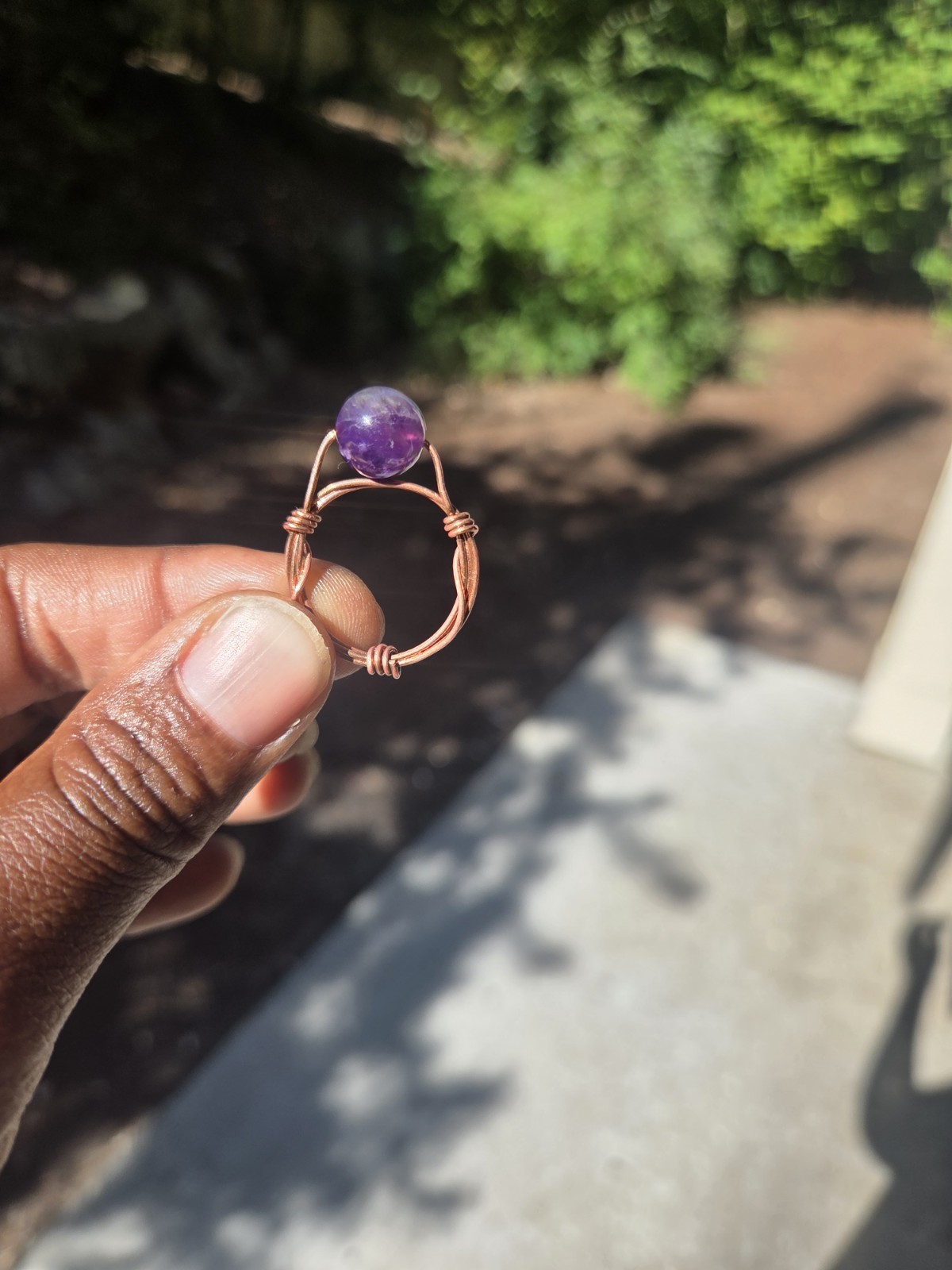Copper Amethyst ring