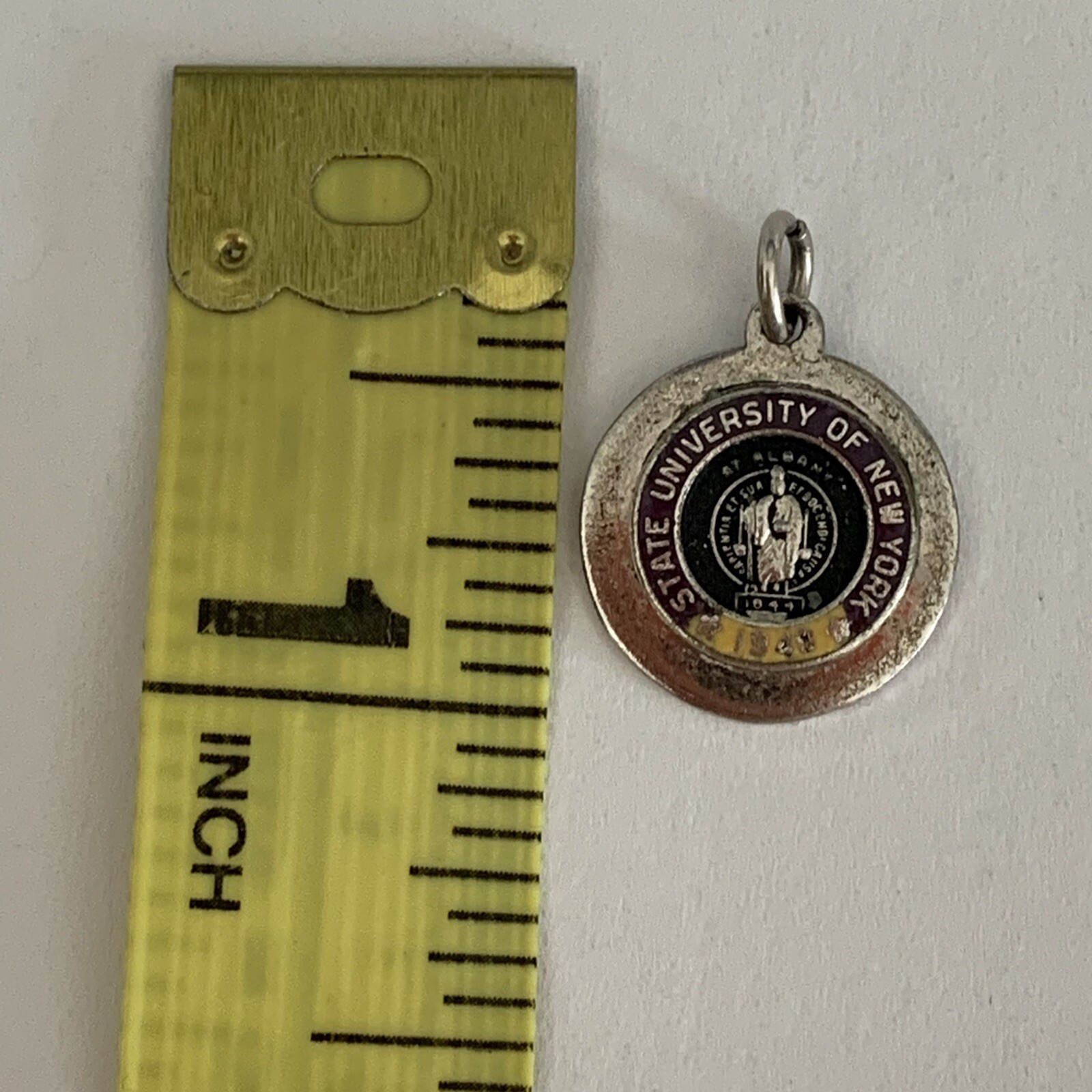 VTG enamel State University of New York sterling Kinney Silver charm engraved