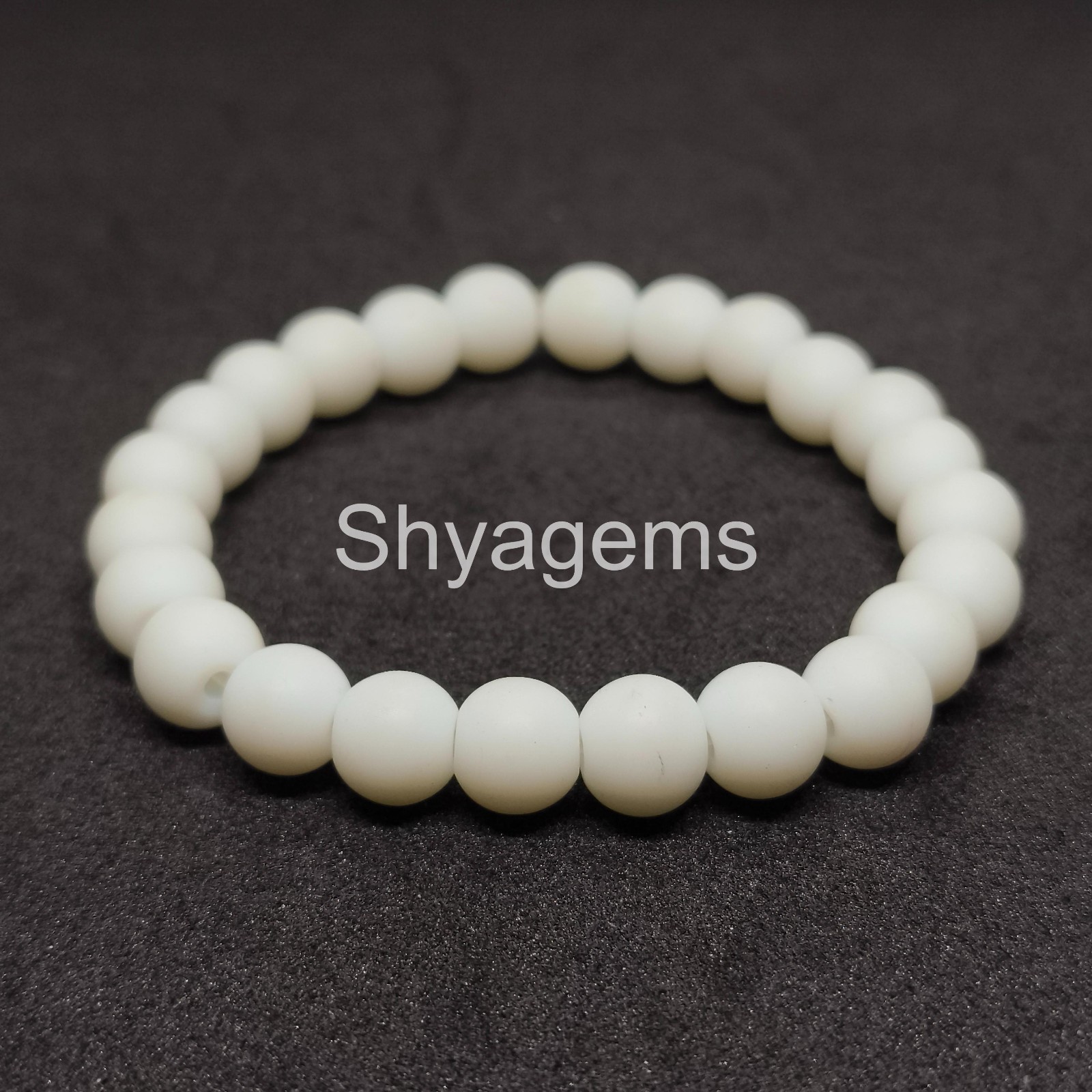 Genuine White Onyx Bracelet 8mm, Healing Crystal Bracelet, Protection Stone Jew