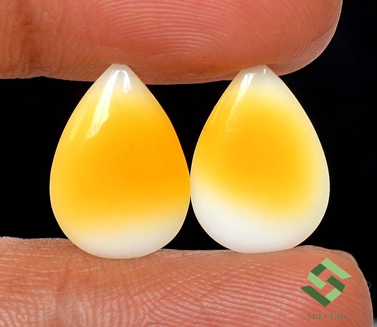 17×12 mm Natural Ethiopian Opal Pear Cabochon Pair 5.29 CTS Loose Gemstones