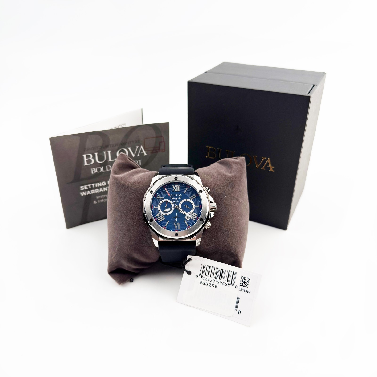 Bulova Marine Star Six Hand Quartz Chronograph Sports Men’s Watch 44 mm 98B258