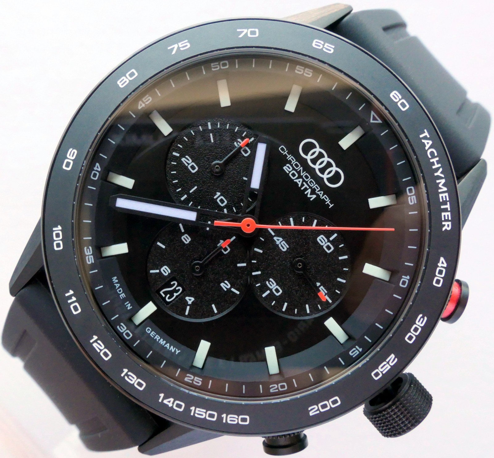 Audi Sport Driver Diver Racing Car Accessory Chronograph Made in Germany Watch