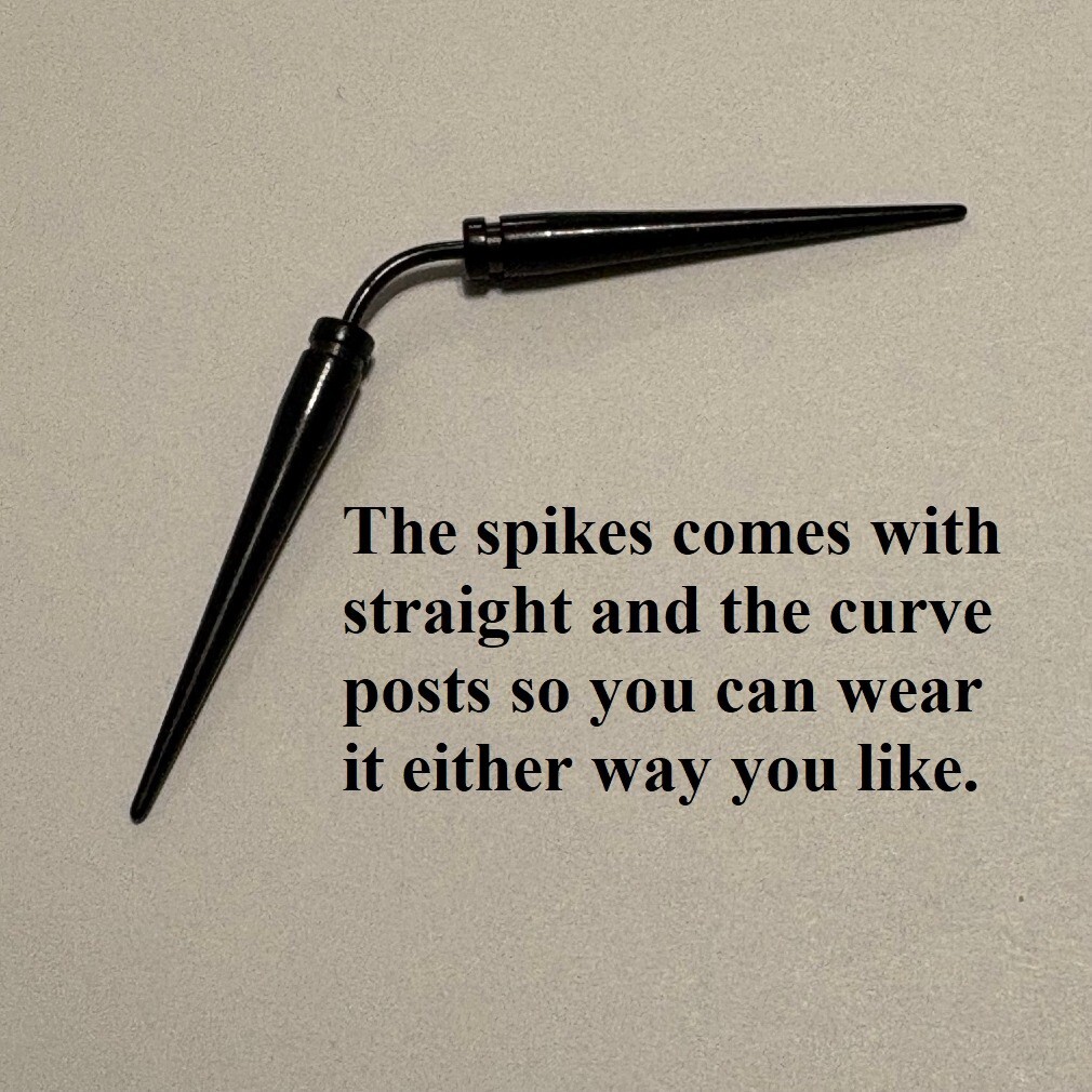 Titanium anodized Surgical Steel 16g 2-3/4″ Straight & Curve Septum SPIKES.