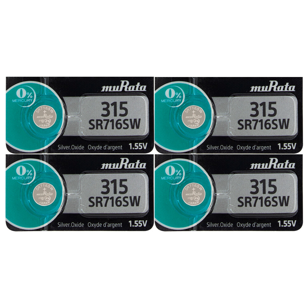 4 Murata 315 Watch and Calculator Batteries – Replaces Sony