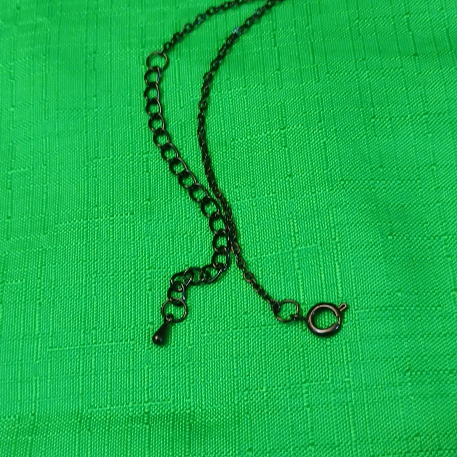 Black Cable Chain Necklace Red Crystal Pavé Heart Charm Pendant 12-18″