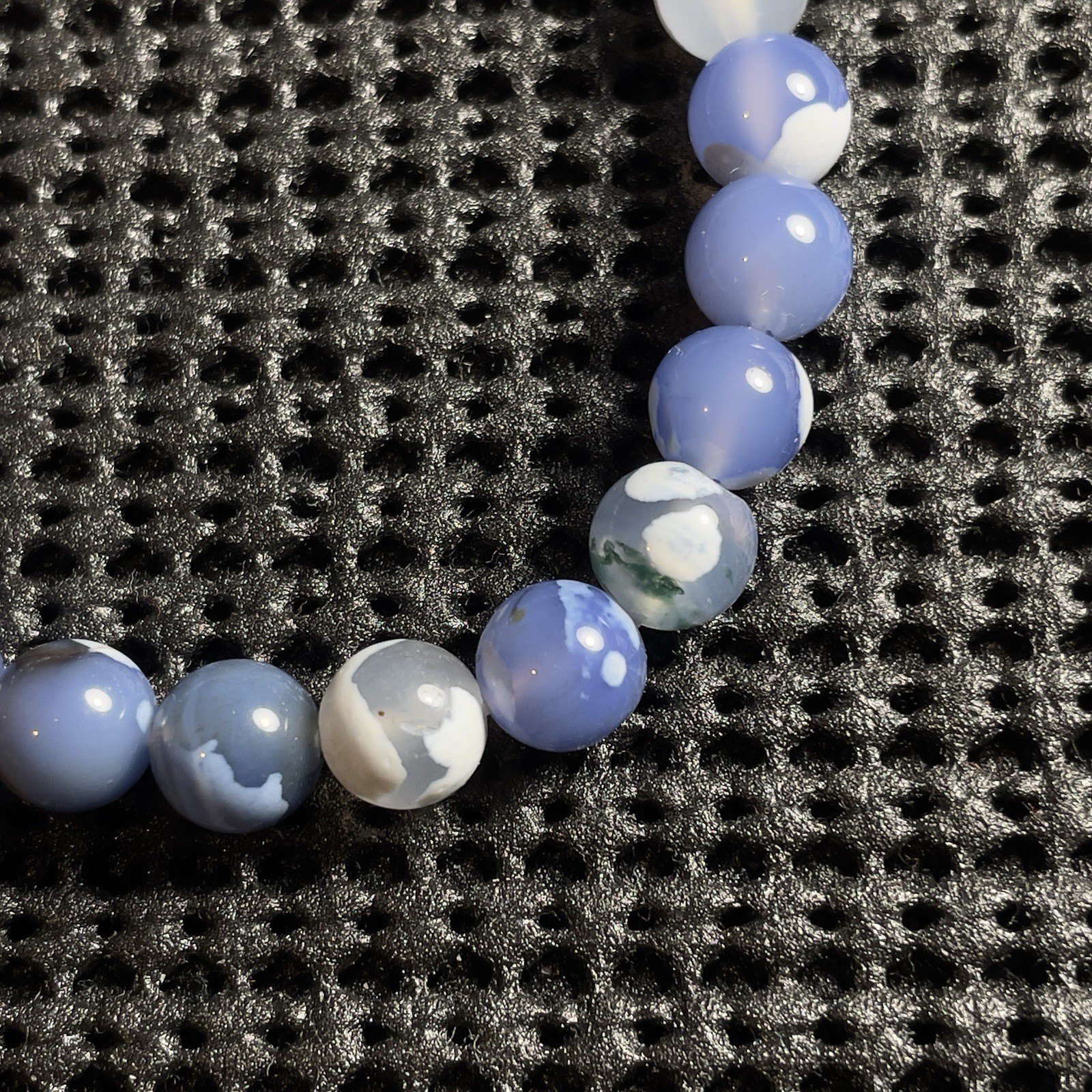 8mm Sky Agate Blue White Agate Bracelet Gift for Women Healing Jewelry Chakra