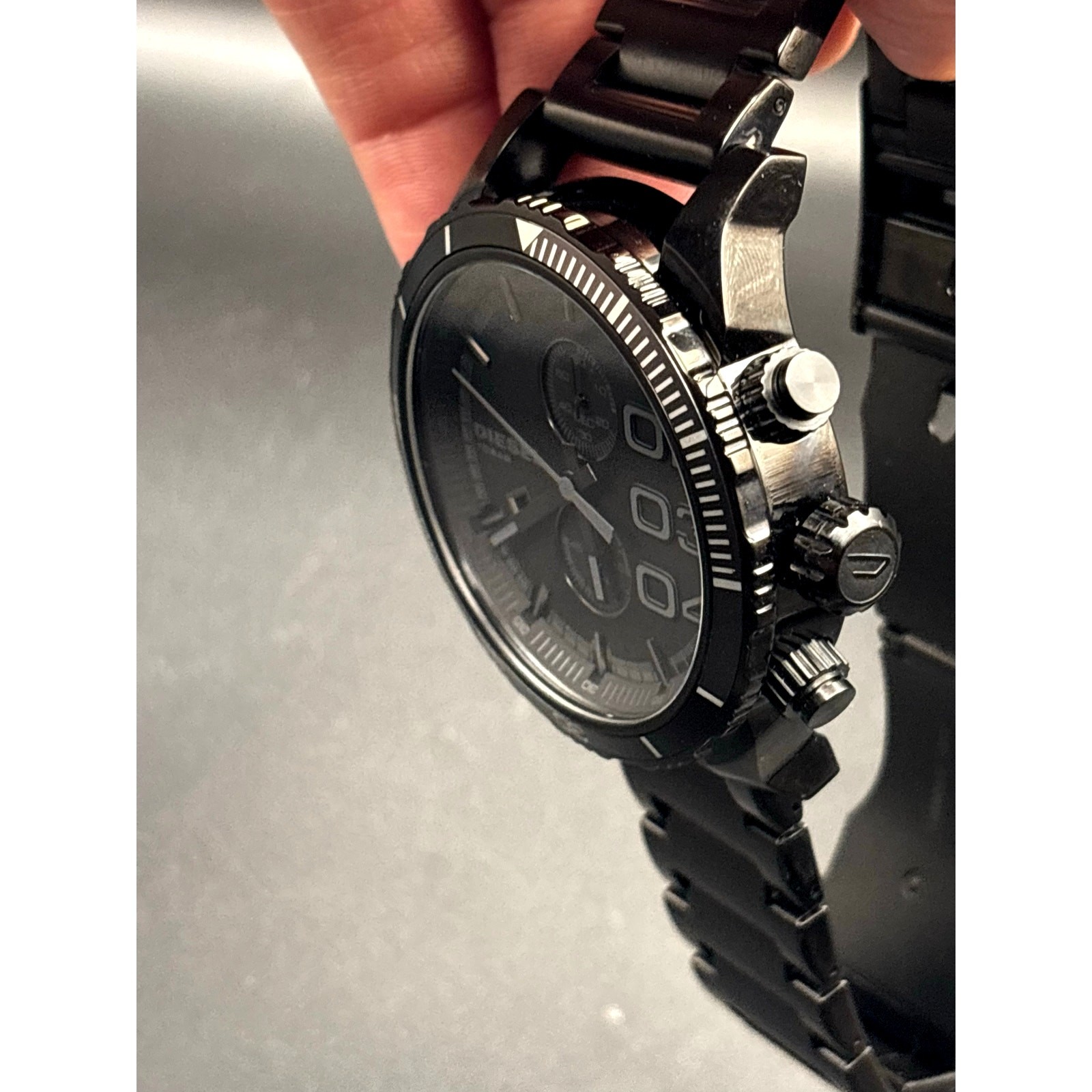 Diesel DZ4326 Men’s Double Down Chronograph Black Stainless Steel Watch NWOT