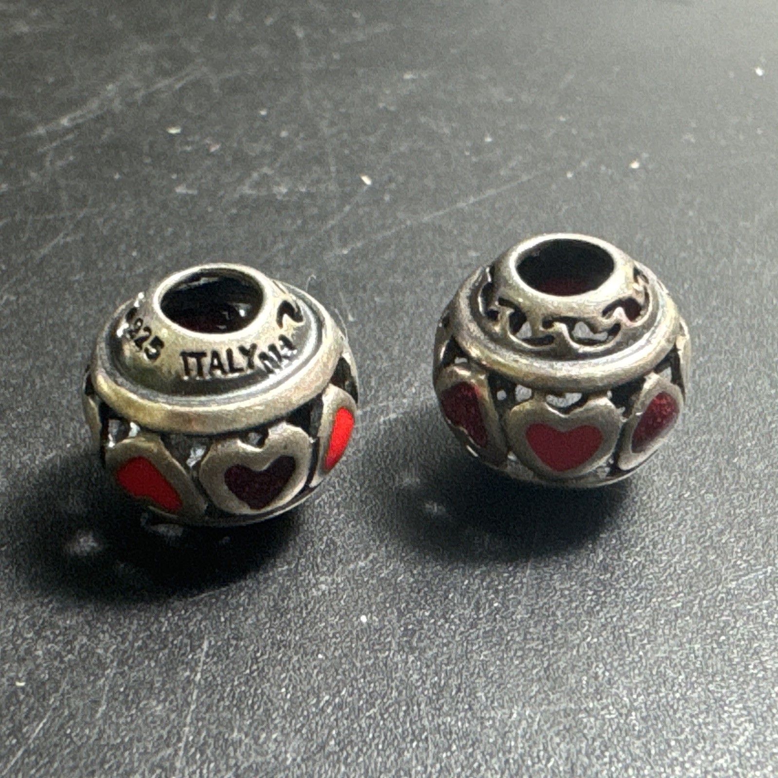 Michael Anthony Italy MA Sterling Silver 925 Charm Multi Red Hearts Lot Love