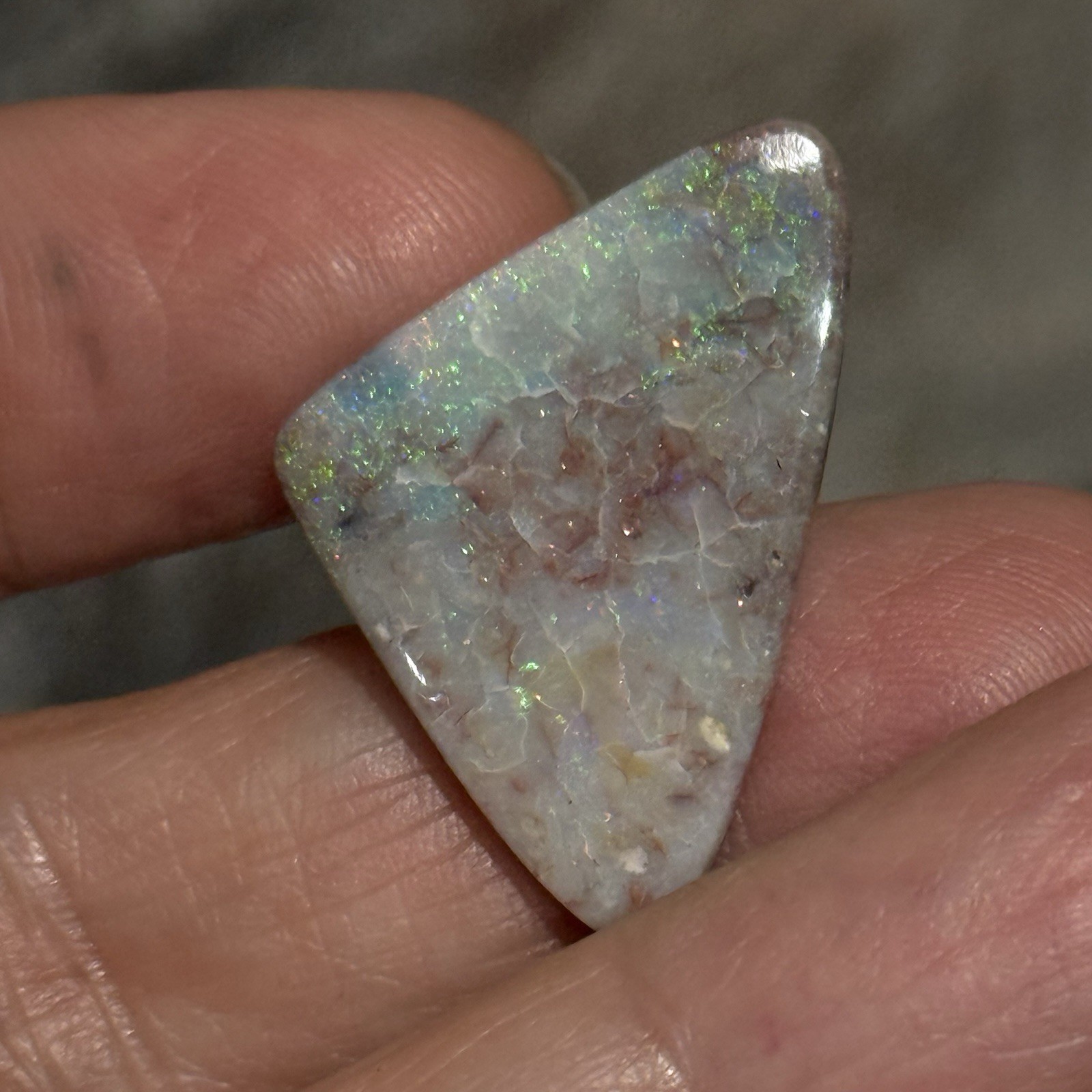 11.6ct 29x18x3.5mm Unique Mintabee Australian Opal Triangle Cabochon Gem