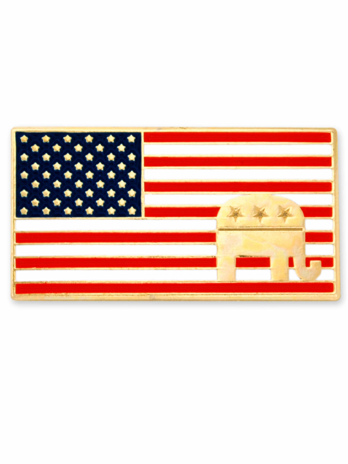 PinMart’s American Flag Republican Elephant Patriotic Enamel Lapel Pin