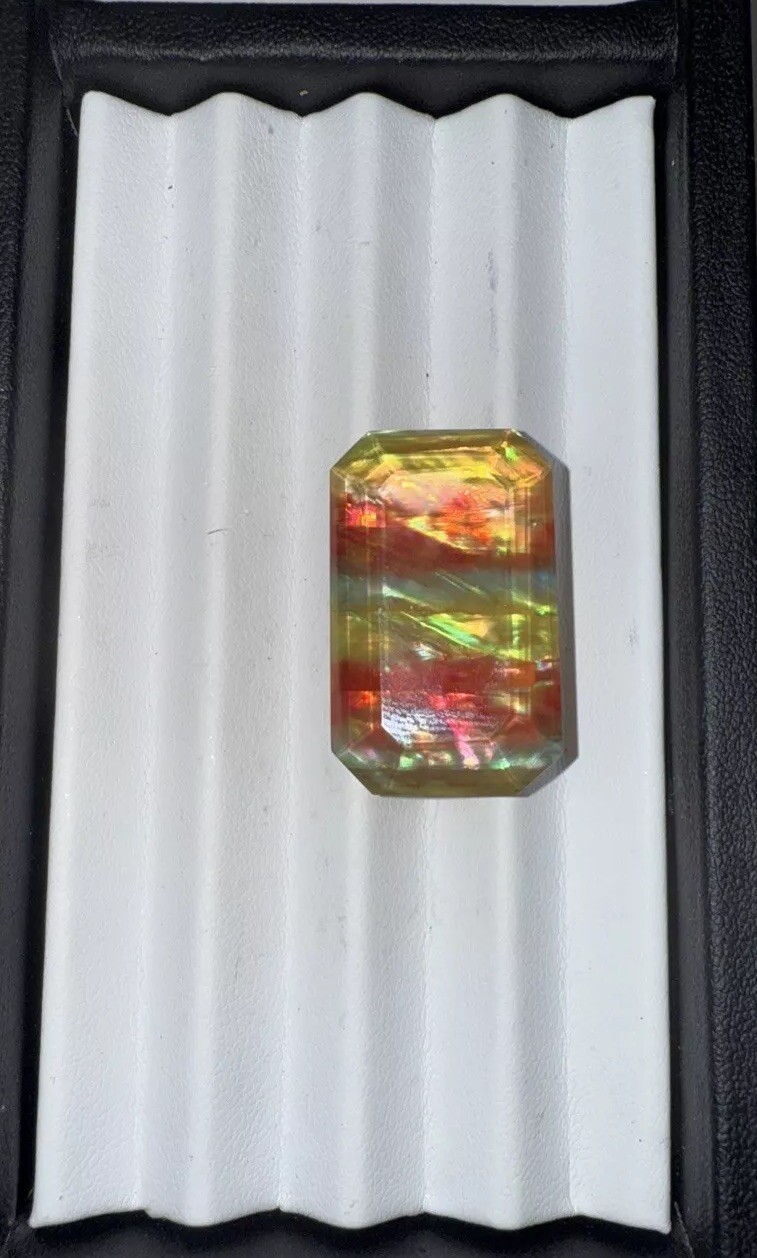 Huge Certified 33.95Ct. Madagascar Emerald Facet All Natural Ammolite Triplet